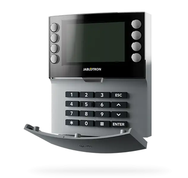 JABLOTRON JA-155E-GR Kabellose Viersegment-Tastatur mit Display und RFID-Leser - grau